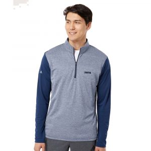 Adidas Men's Ultimate365 Heather Block Print Quarter-Zip Pullover