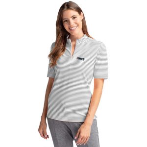 Cutter & Buck Virtue Recycled Stripe Featherlight Pique Womens Half Zip